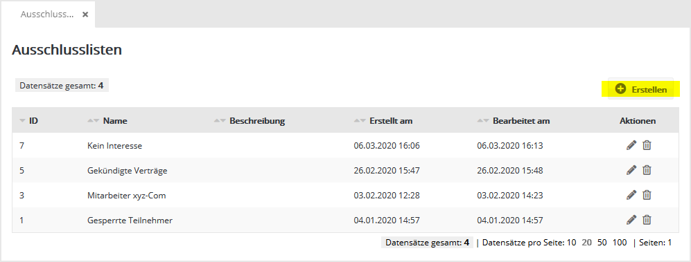 Abonnentenlisten in CPN